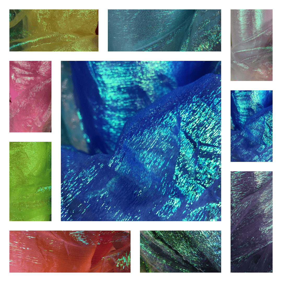 Crush Iridescent Organza Nylon Acrylic Fabric - Iridescent, 44/45" Width (1 Yard)