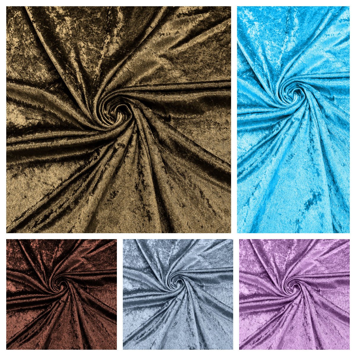 Crush Stretch Panne Velvet Fabric - 58" Width, Crushed Texture, Stretch Knit Back (1 Yard)