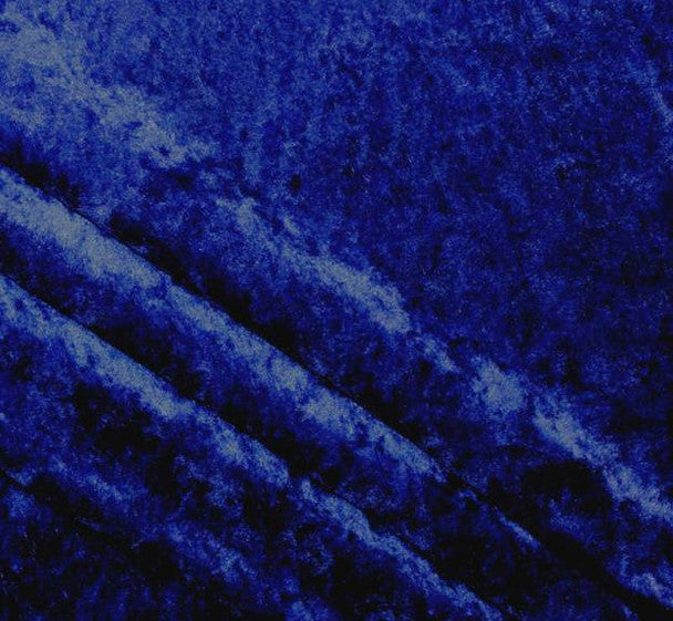 1 Yard Royal Blue Crushed Panne Velour Fabric 58/60" Wide, 100% Polyester, Soft Velvet