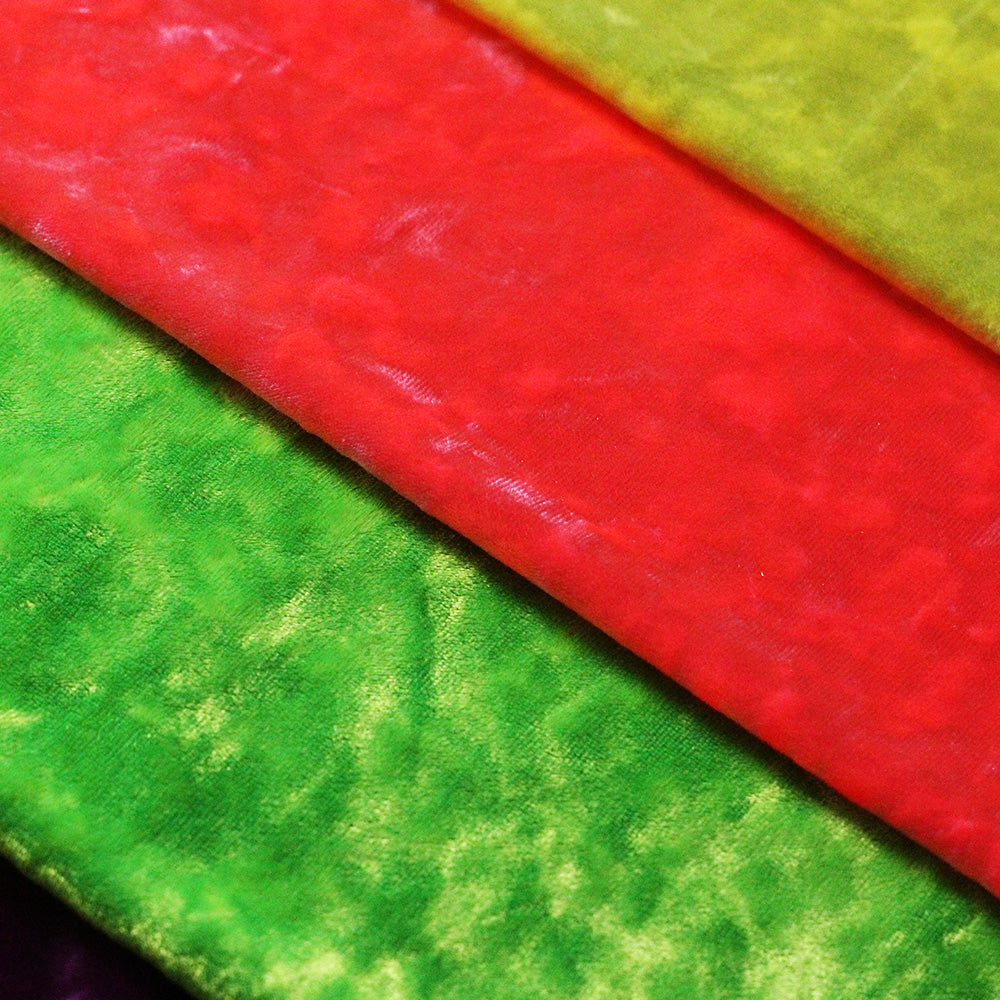 Crushed Velvet Polyester Spandex Fabric - Multiple Colors, Solid, 58/60" Width (1 Yard)