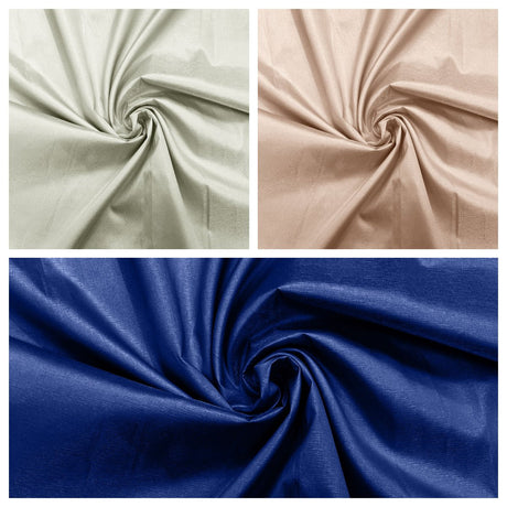 Crystal Taffeta Polyester Fabric - Black, Blush, Burgundy, Ivory, Light Blue, Lilac, Pink, Red, Royal Blue, White, 55" Width (1 Yard)