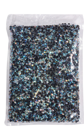 Big Bag Hot Fix Rhinestones - Crystal AB, Hot Fix Rhinestones Fabric - Crystal AB, 2MM To 6MM Stone Sizes (1 Bag)