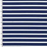 Poly Spandex Tricot Navy/White Stripe Heavyweight