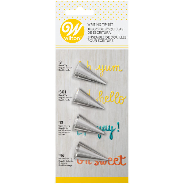 Wilton Writing and Decorating Tip Set – 4 Piece