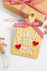 8 Inch Baked With Love Chopping Board Ornament
