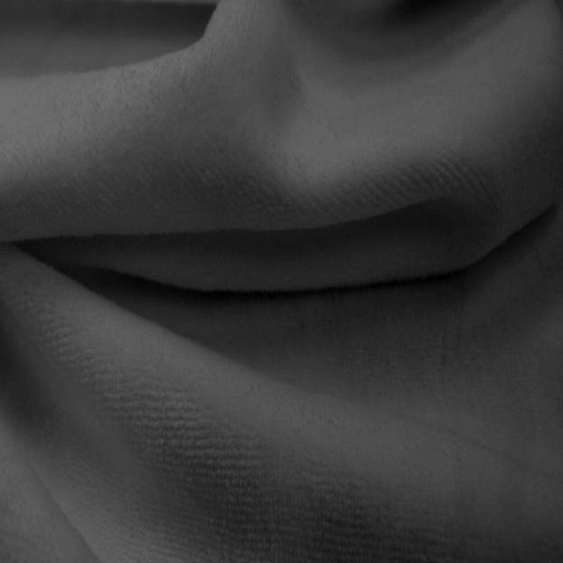 1 Yard CVC Velour Solid Charcoal Fabric, 58/60″ Wide Cotton Polyester Blend