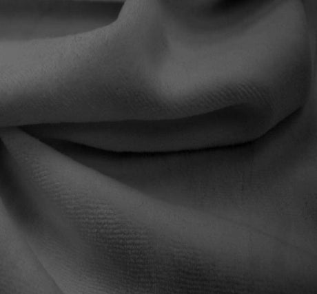CVC Velour Cotton Poly Fabric - Solid Charcoal, 58/60" Width