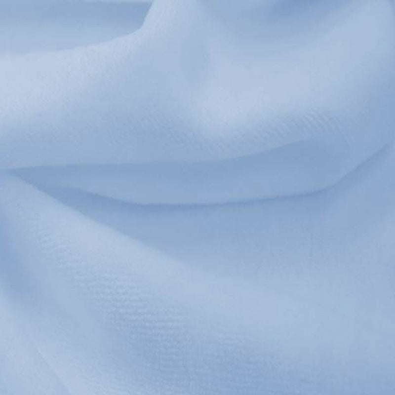 1 Yard CVC Velour Solid Baby Blue Fabric, 58/60″ Wide Cotton Polyester Blend
