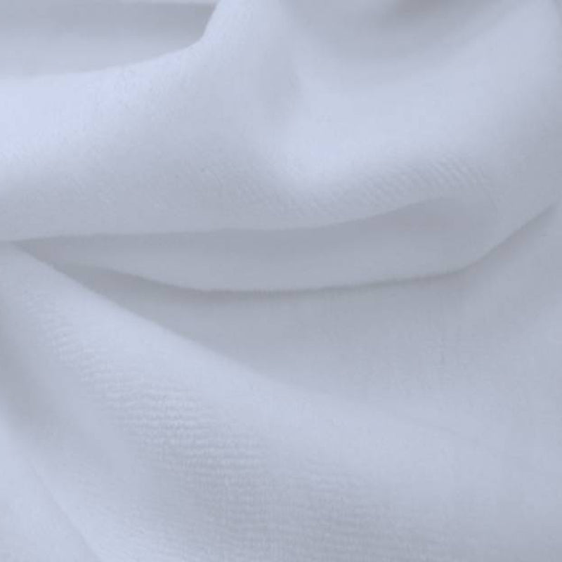 1 Yard CVC Velour Solid White PFD Fabric, 58/60″ Wide Cotton Polyester Blend