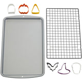 Wilton Halloween Cookie Sheet, Cooling Grid and Cookie Cutter Baking Set, 8-Piece