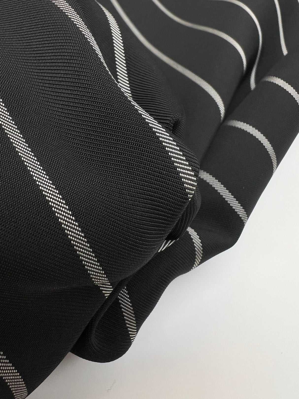Viscose Twill Lining Black Striped