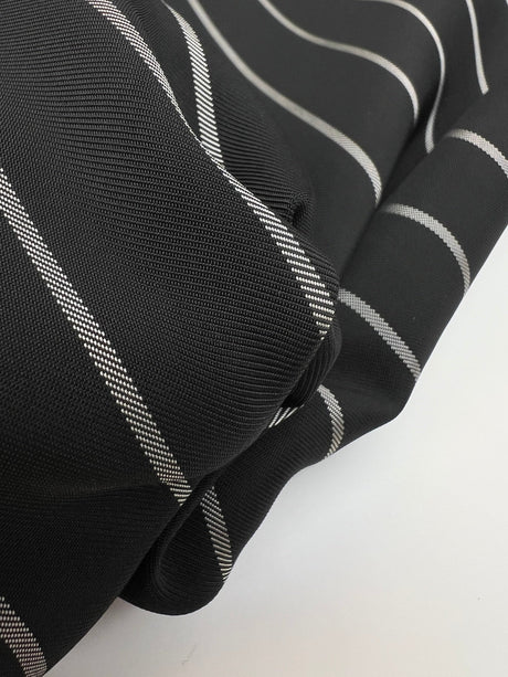 Viscose Twill Lining Black Striped