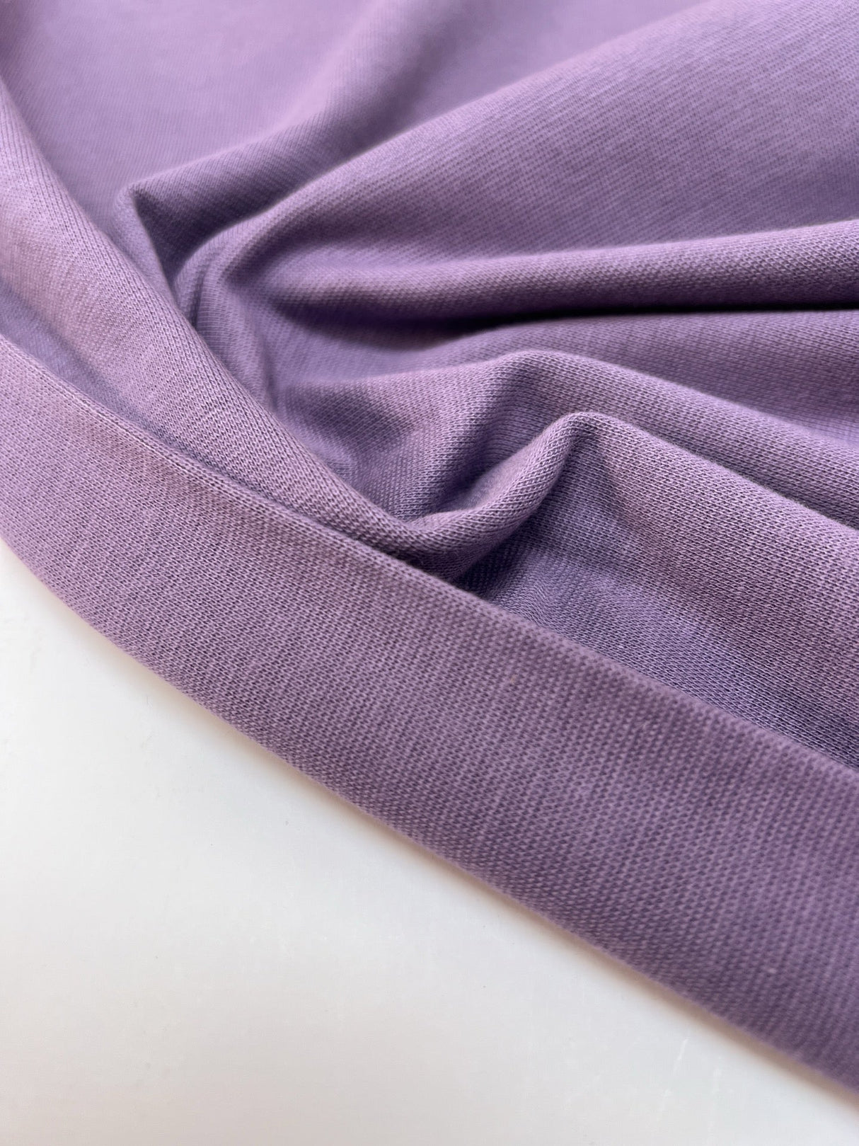 Purple Rib Knit Cotton Fabric