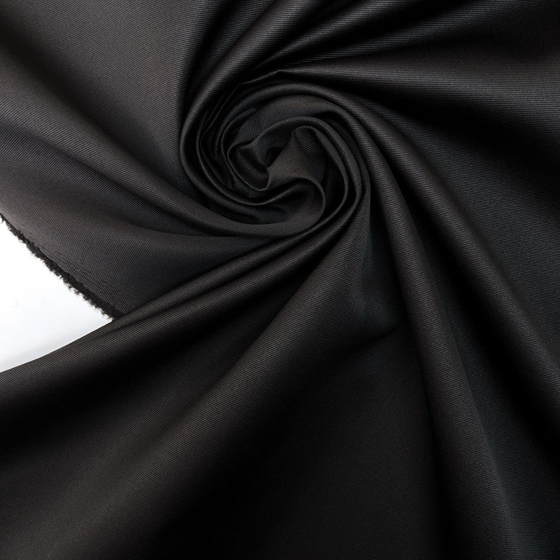 Polyester Rep Weave Suiting Fabric Black