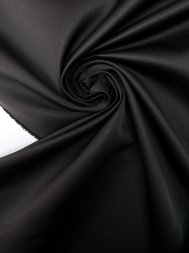 Polyester Rep Weave Suiting Fabric Black