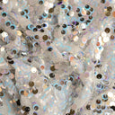 Fame Stretch Mesh Sequin Polyester Fabric - Embroidered Sequins, 50" Width, 2-Way Stretch (1 Yard)