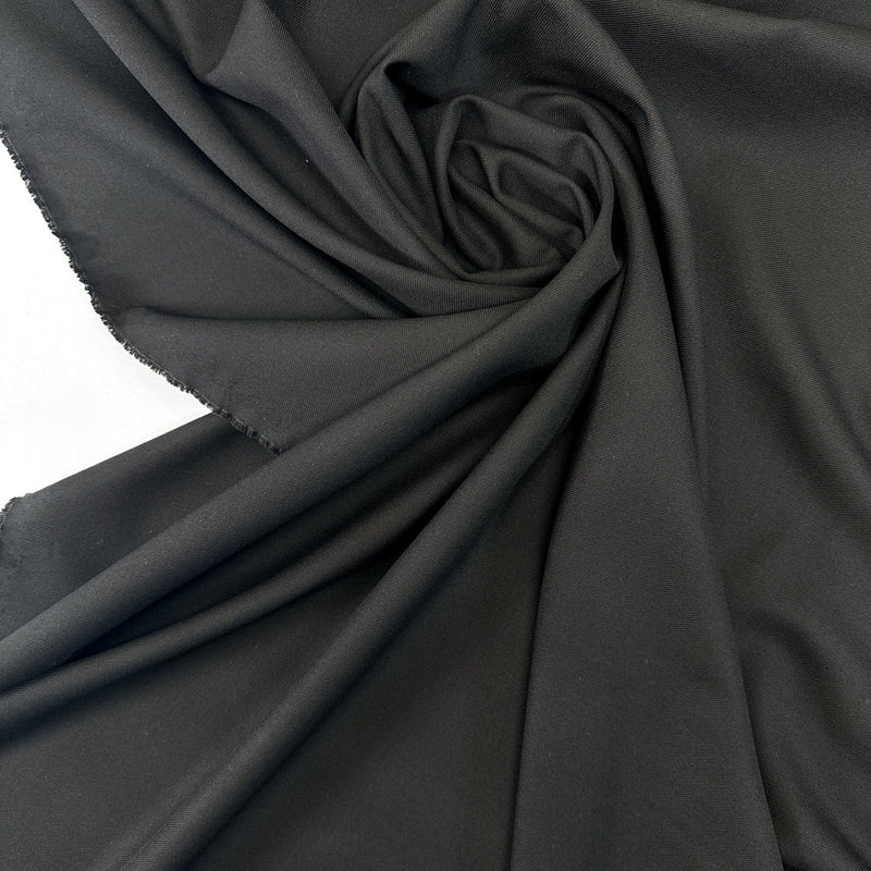 Black Twill Suit Fabric Polyester Viscose Elastane