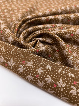 Acrylic Twill Floral Brown Beige