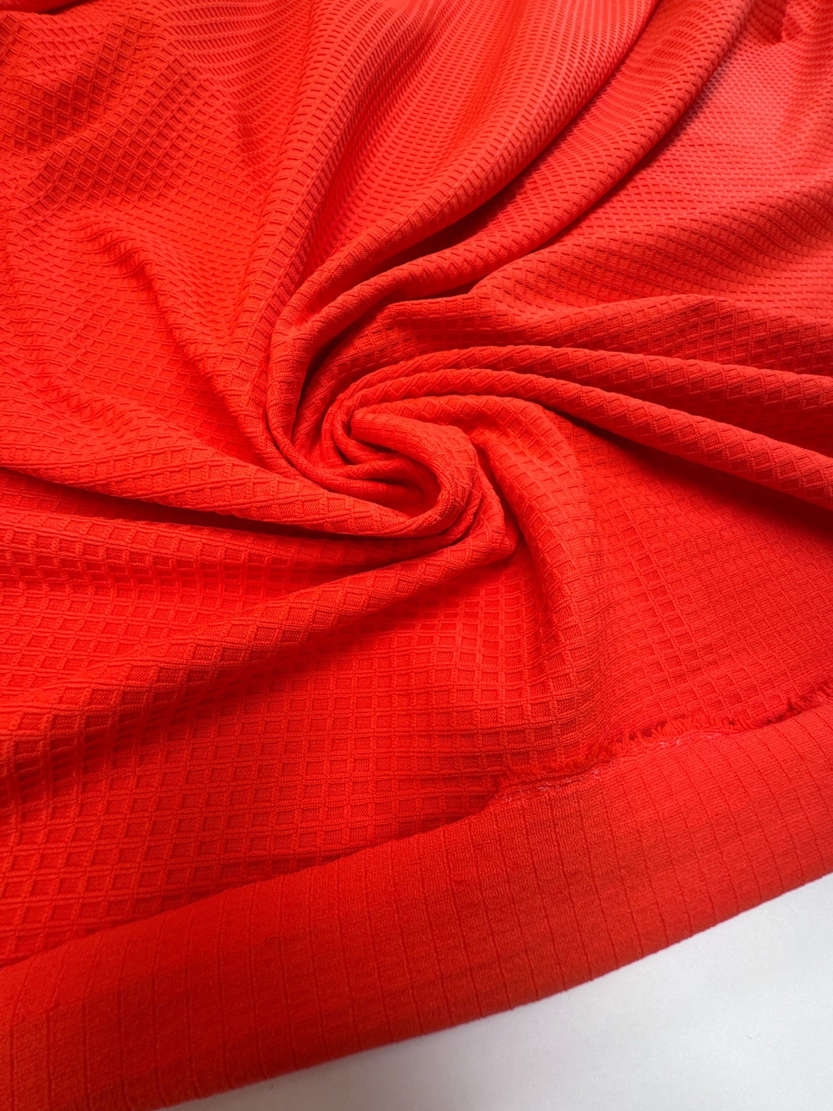 Polyamide Elastane Knitted Fabric Checked Orange