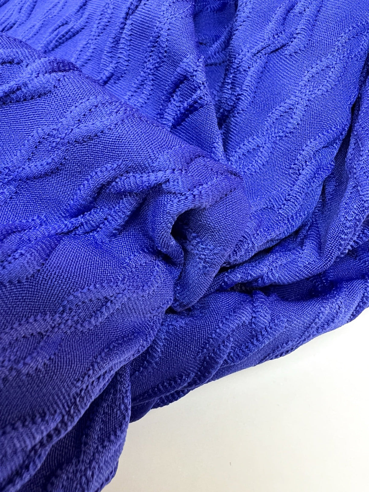 Polyamide Elastane Matelassé Blue Knitted Fabric