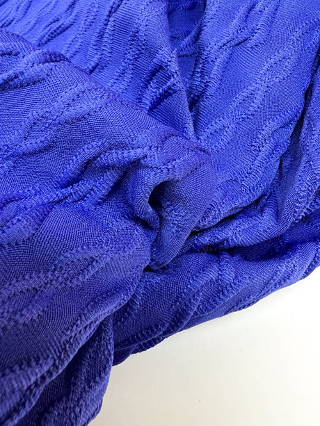 Polyamide Elastane Matelassé Blue Knitted Fabric