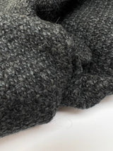 Italian Fused Knitted Acrylic Wool Fabric Gray Black