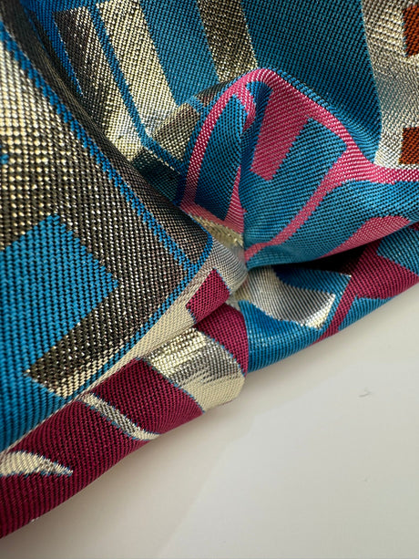 Polyester Jacquard Multicolour Graphic Fabric