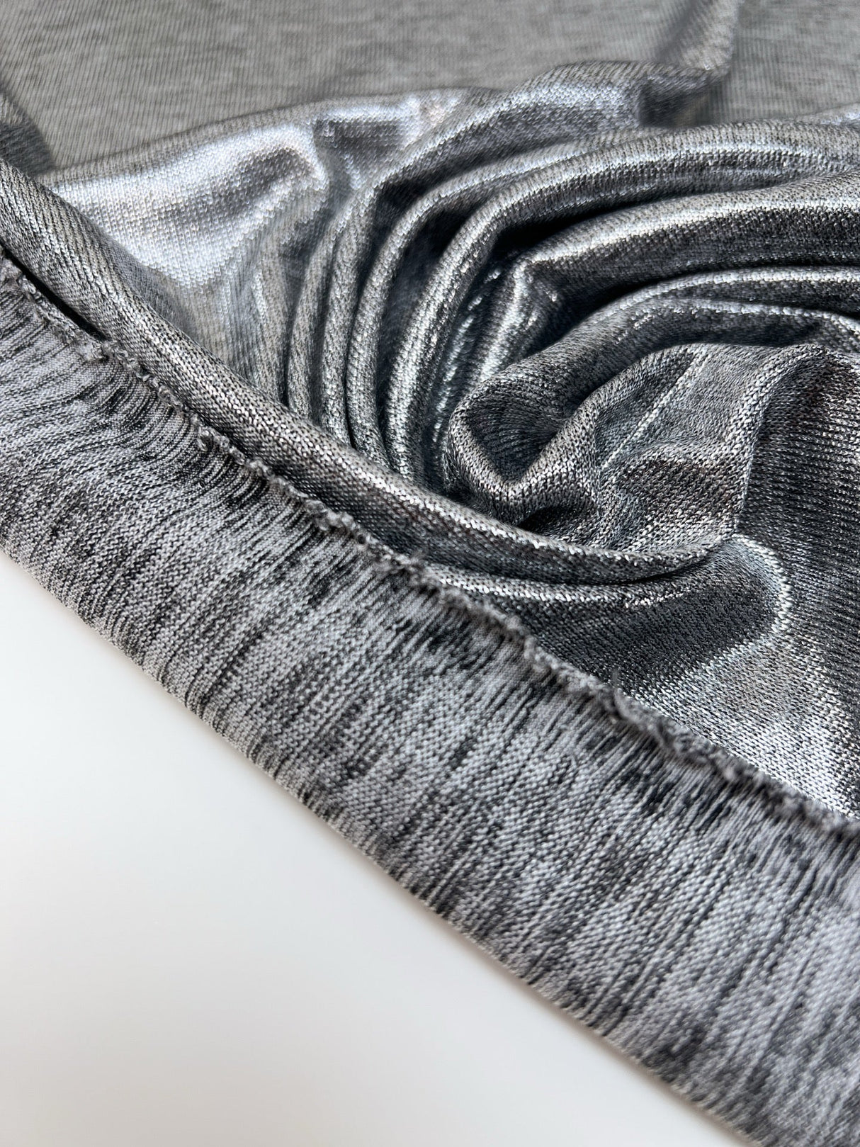 Polyester Elastane Knitted Fabric Silver Melange