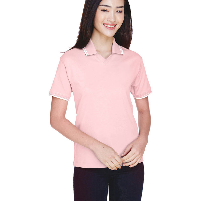 Ladies' Tipped Perfect Pima Interlock Polo