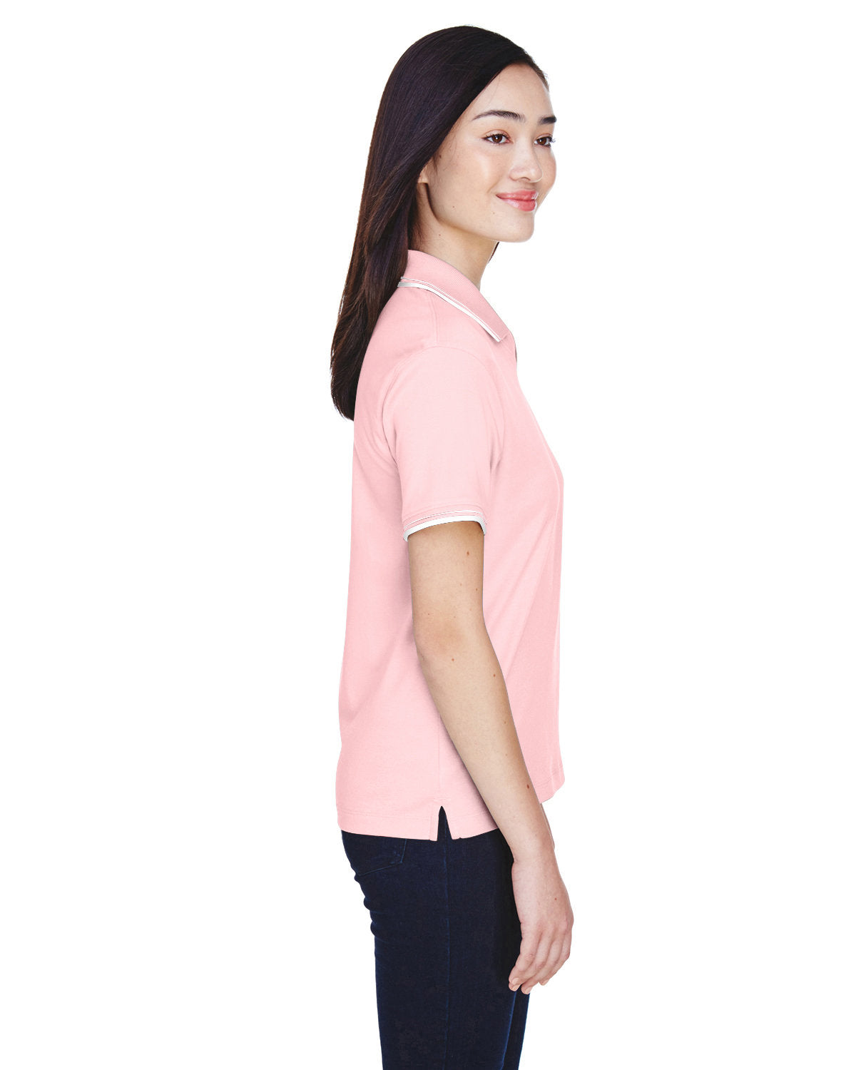 Ladies' Tipped Perfect Pima Interlock Polo