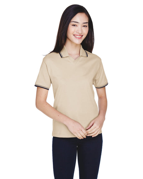 Ladies' Tipped Perfect Pima Interlock Polo