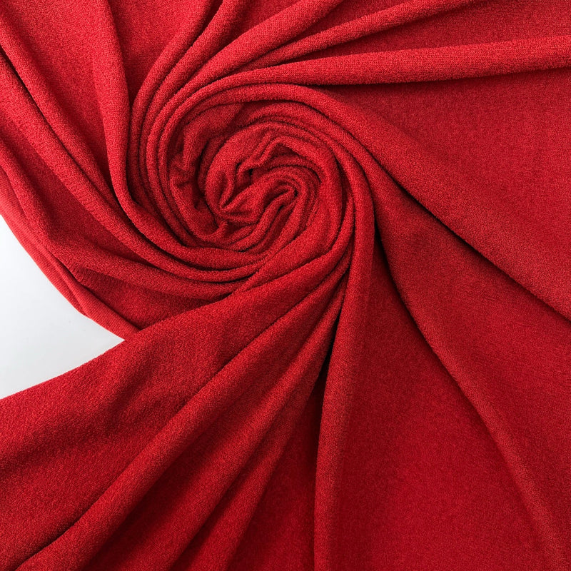 Red Terry Cloth Knitted Fabric