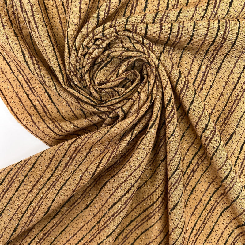 Acrylic Woven Stripe Print Beige