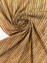 Acrylic Woven Stripe Print Beige