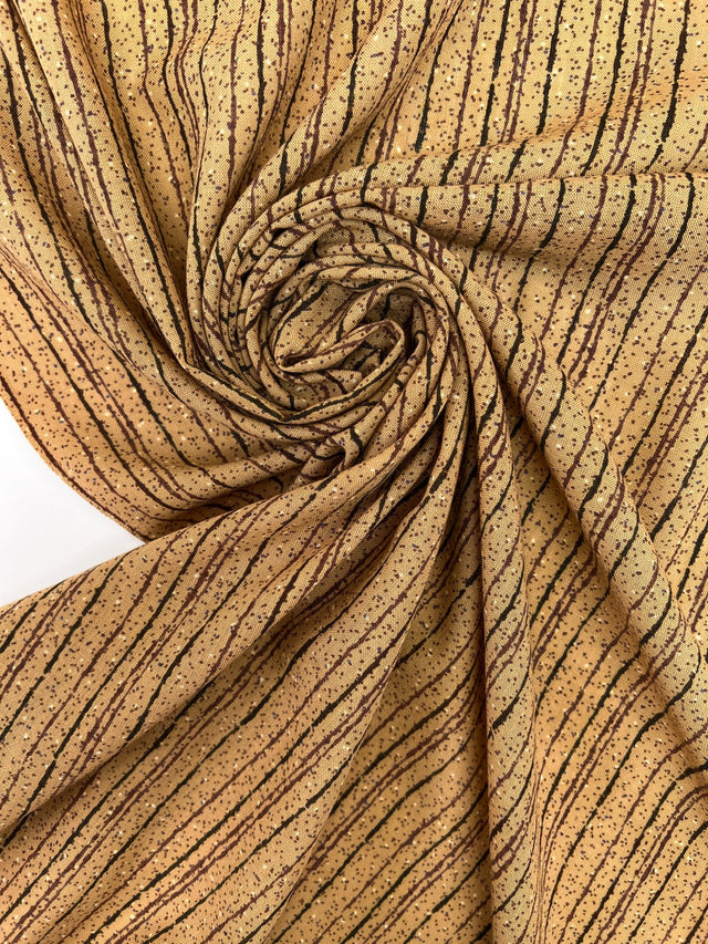 Acrylic Woven Stripe Print Beige