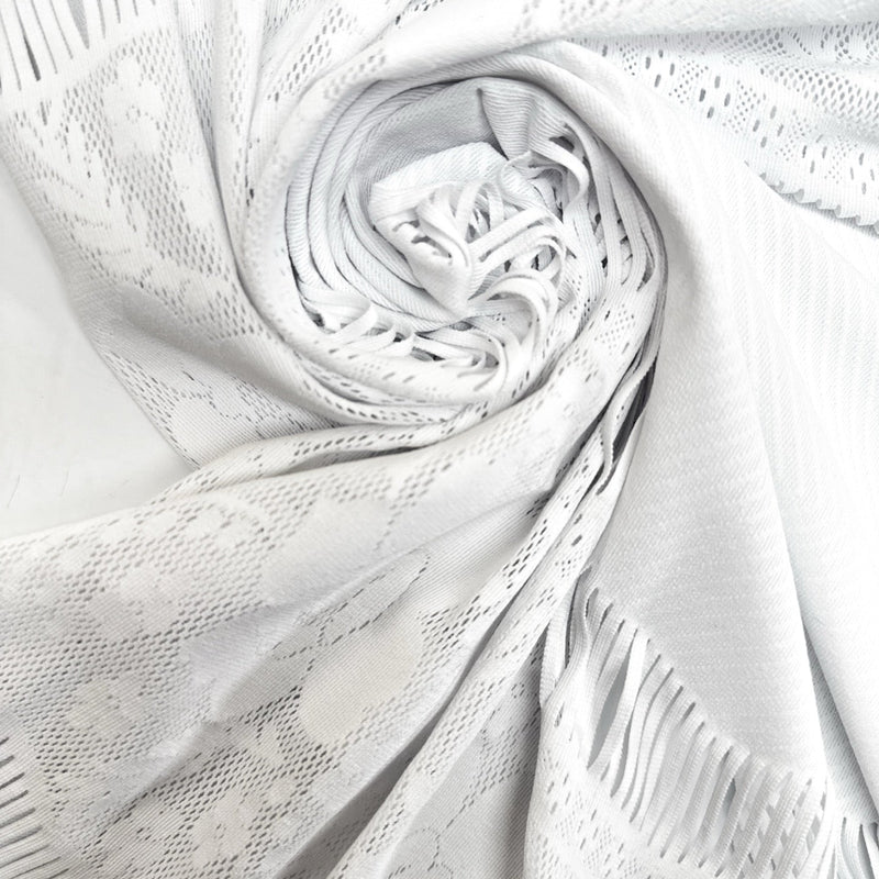 Polyamide Elastane Knitted Fabric White Panel Print