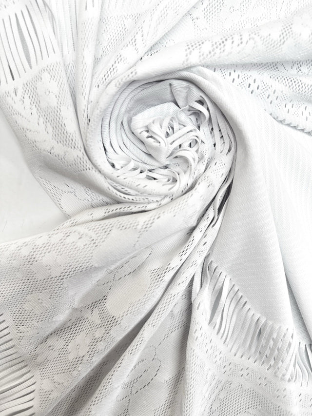 Polyamide Elastane Knitted Fabric White Panel Print
