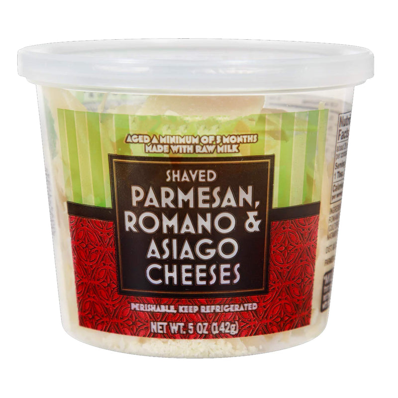 Shaved Parmesan Romano and Asiago Cheese Blend Aged Italian Style Cheese for Pasta Salads and Cooking