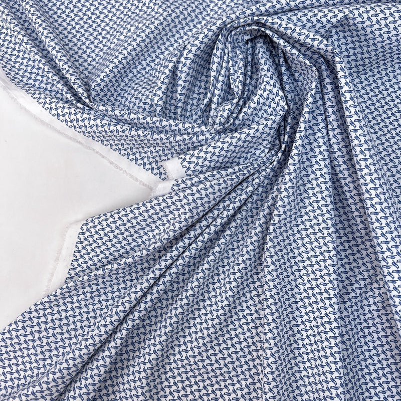 Printed Polyamide Elastane Knit Blue White