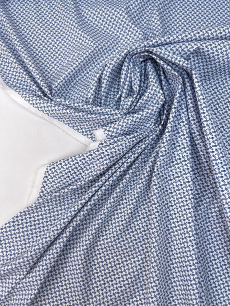 Printed Polyamide Elastane Knit Blue White