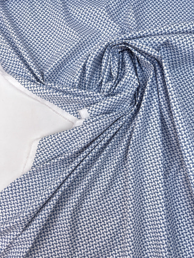Printed Polyamide Elastane Knit Blue White