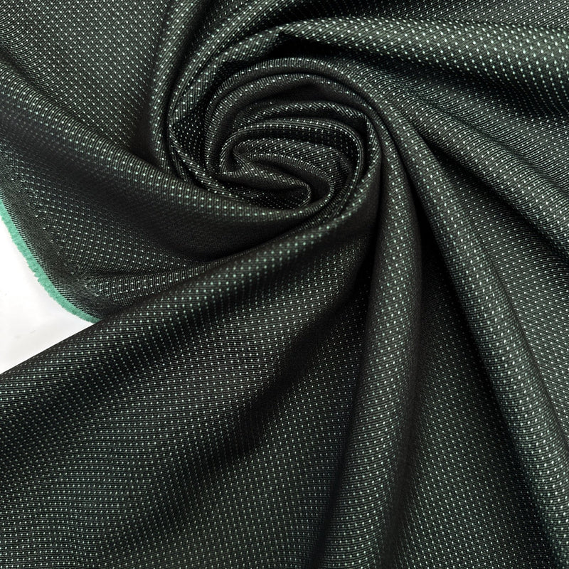 Jacquard Fabric Green Black Italian Polyester Polyamide 200 GSM
