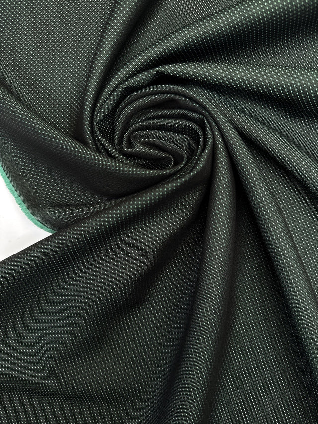 Jacquard Fabric Green Black Italian Polyester Polyamide 200 GSM