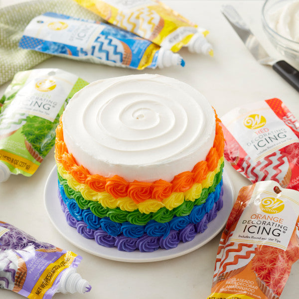 Wilton Purple Icing Pouch with Tips, 8 oz.