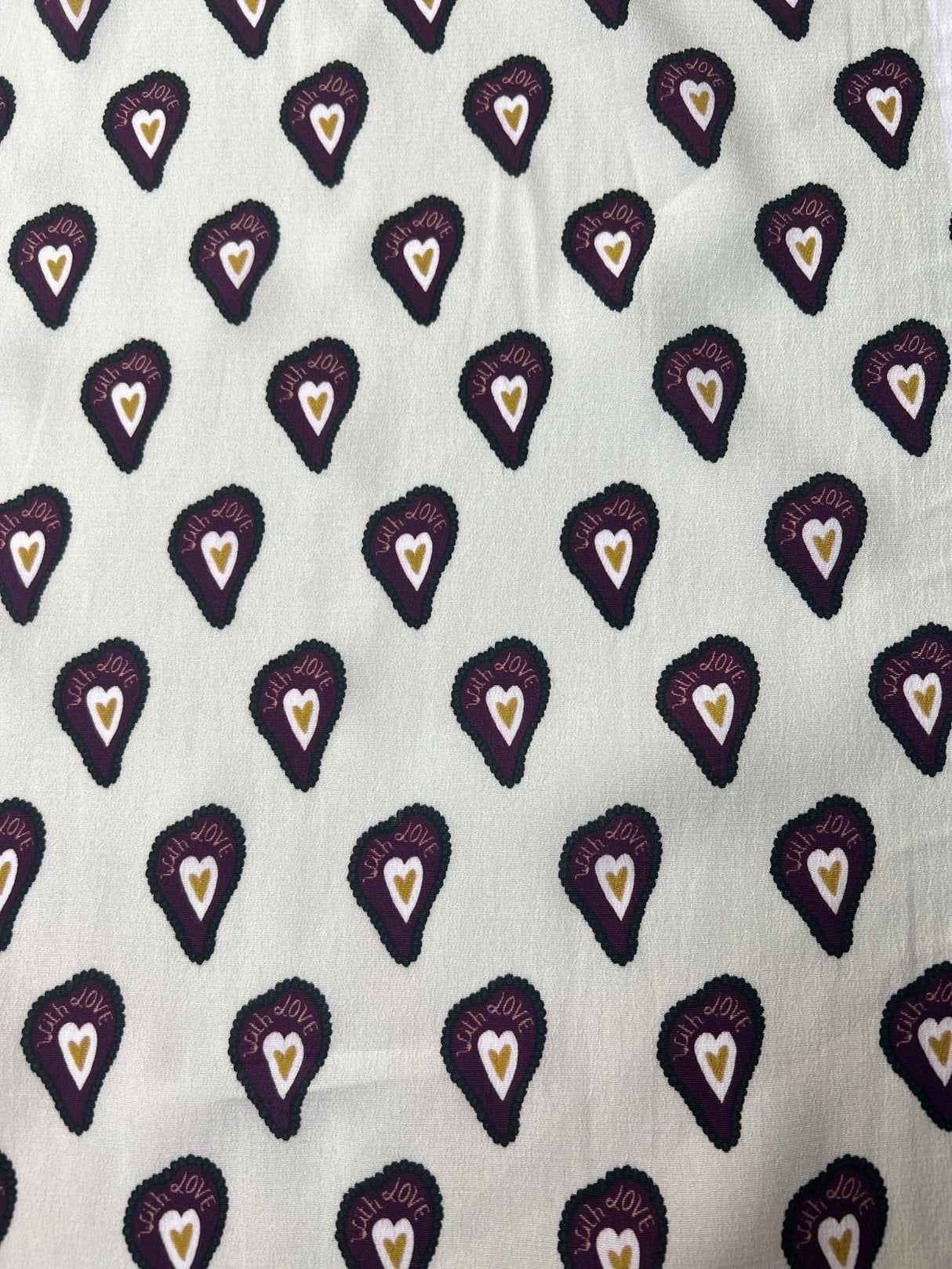 Viscose Crepe Printed Purple Beige Fabric