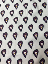 Viscose Crepe Printed Purple Beige Fabric