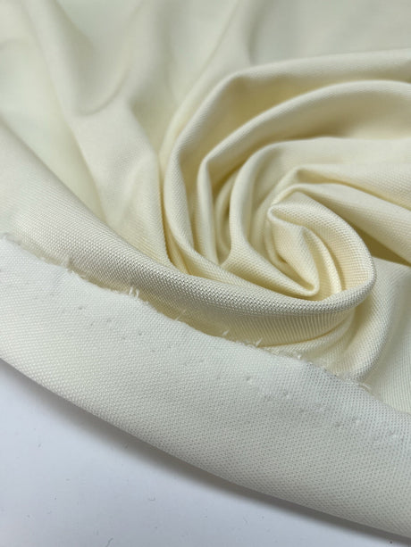 Polyamide Viscose Elastane Knitted Fabric Beige White