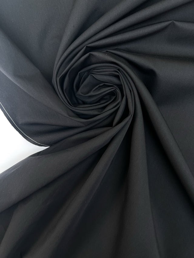 Italian Black Cotton Jacket Fabric