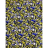 African Print Elastic Knit Fabric - Yellow, Shades Of Blue Chiasoka, 58" Width (1 Yard)