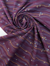 Virgin Wool Striped Fabric Purple Blue